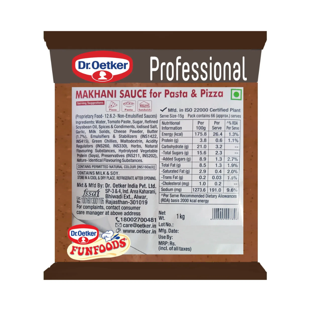 Makhani Sauce product showcase